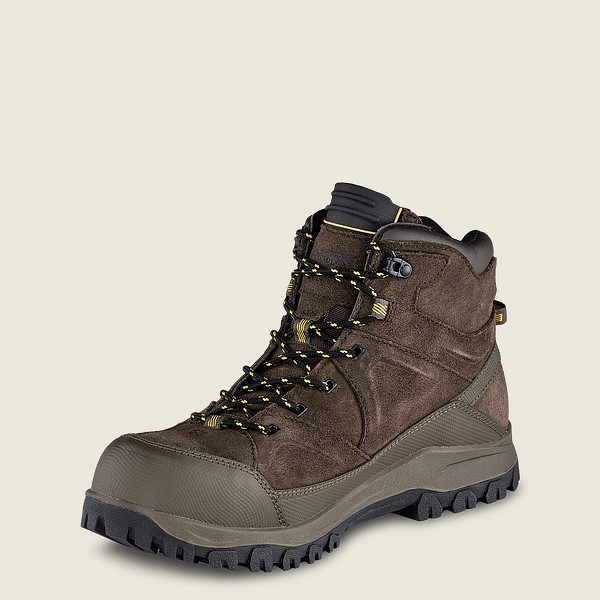 Red Wing Hiking Boots Dark Brown - Mens Trbo - 5-inch Waterproof Safety Toe - 9872-OIHGS